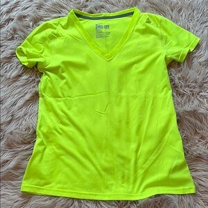 Nike Dri-Fit Neon Yellow V-Neck T-Shirt